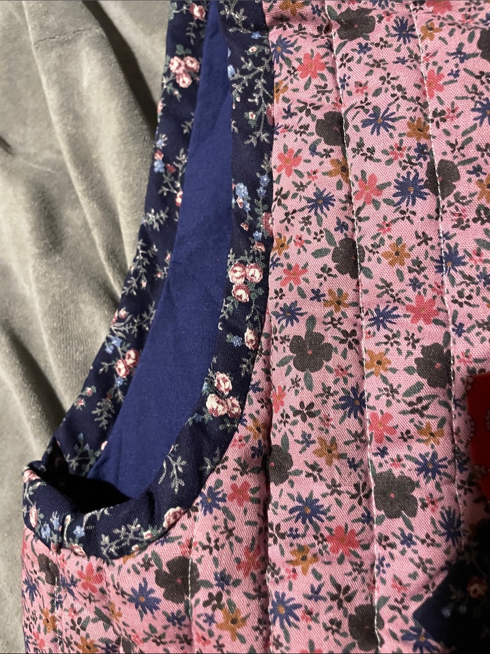 Vintage Handmade Quilted Patchwork Vest – Floral & Paisley Bird size L - Picture 10 of 14
